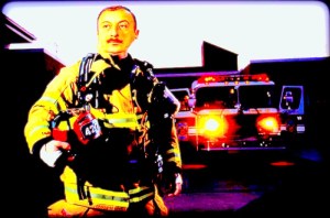 Kristopher Keyser after serving eight years in the Army Reserve including a deployment to Iraq, is now a paramedic and a firefighter at Fairfax County Virginia's Station House 27. December, 8, 2006. (James J. Lee / Times Staff)